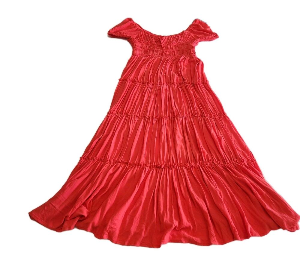 Chelsea & Violet NEW chili Pepper Peasant Milkmaid Boho Maxi Dress Junior SZ XXL